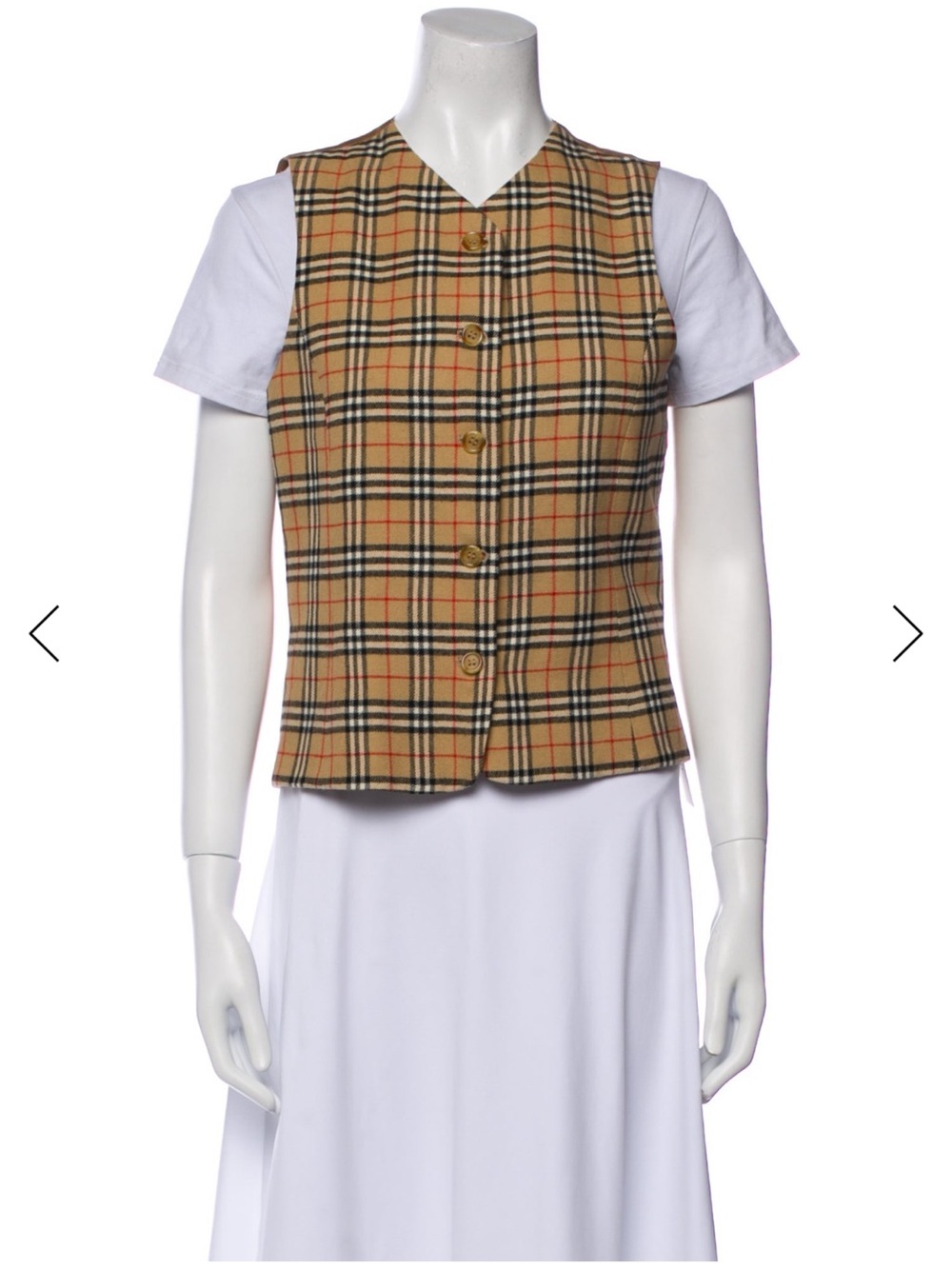 Burberry plaid classic vest fit USA small
